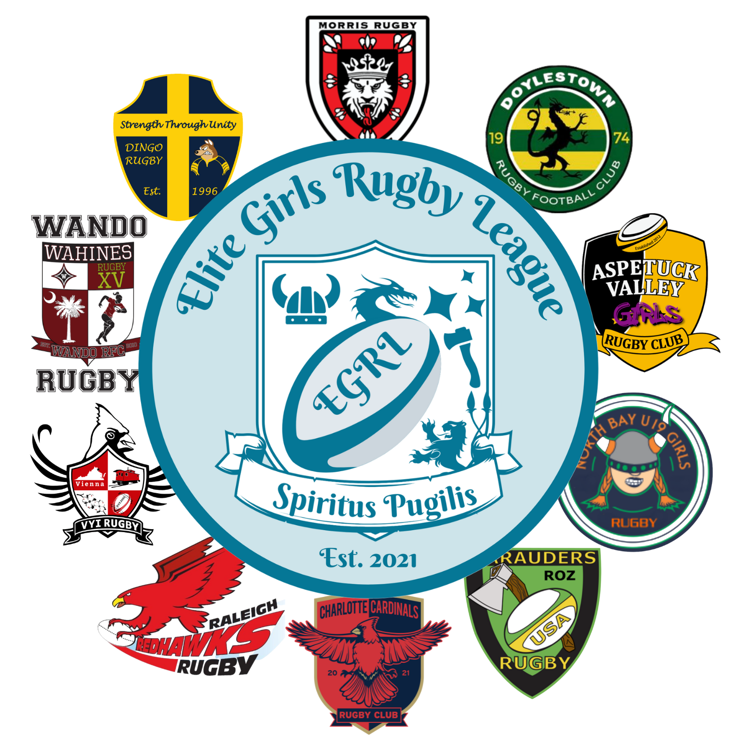 EGRL logo with rugby clubs